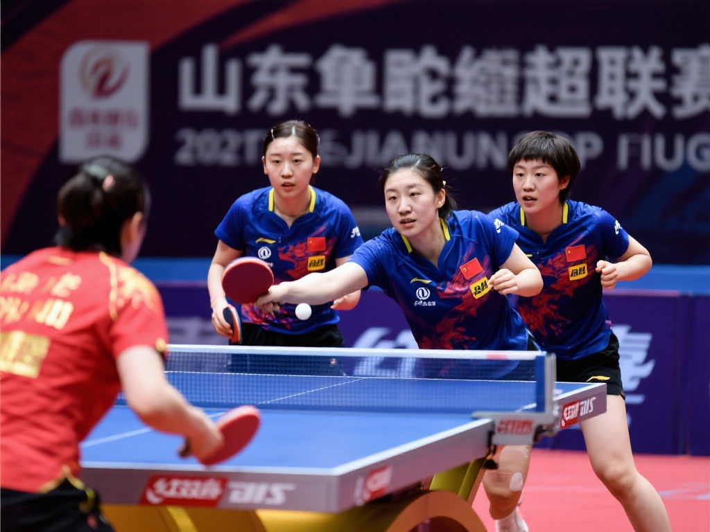 在日益激烈的乒乓球超级联赛中，山东鲁能女